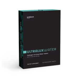 The front of the UltraLux Hydrogen Water Tablets in a 60 count blister pack