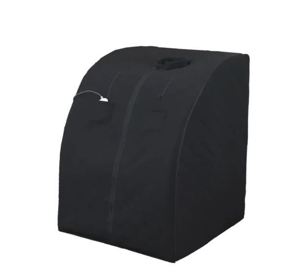 The UltraLux Foldaway Sauna is a fabric, portable infrared sauna.