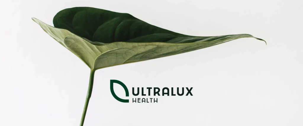 UltraLux Health logo with a leaf for the blog on rewards