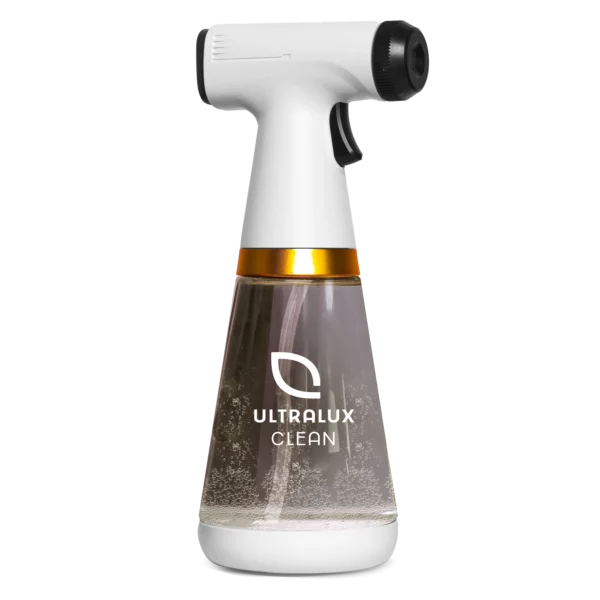 UltraLuc Cleaner in the color white with a transparent background